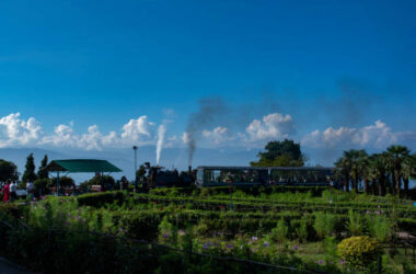 The Batasia Loop is a spiral railway toy train of India with the top tour operators in siliguri